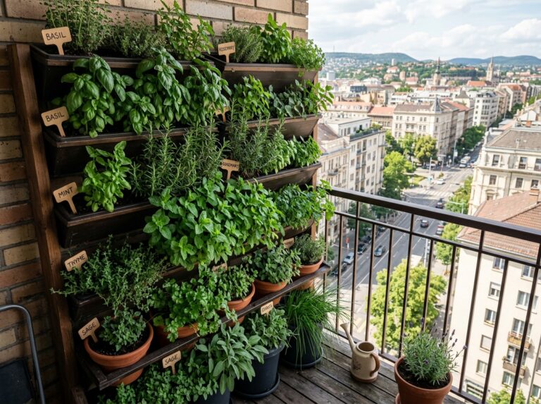balcony vertical herb garden