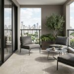 minimalist balcony floor tiles