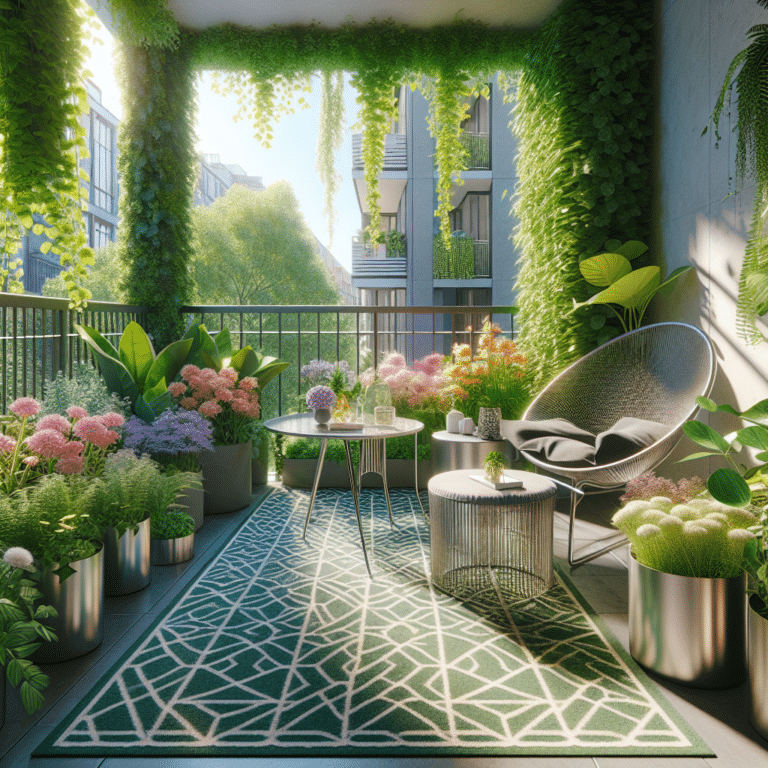 Balcony Gardening with Stylish Furniture Incorporation